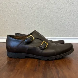 BILLY REID Captoe Double Monk Strap Shoes in Espresso Leather Vibram Sole