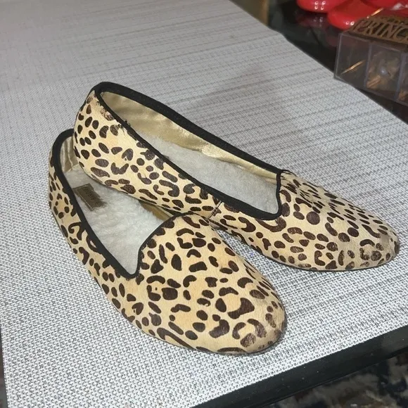 BIRDIES SIZE 7 animal print, fur , in style now❤️🤗, used, leather calf hair.