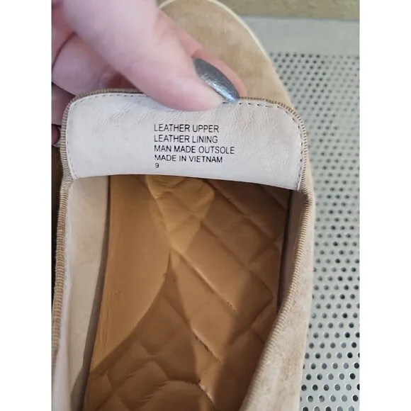 Birdies Starling Tan Beige Suede Leather Loafers Flats Shoes Women's Size 9