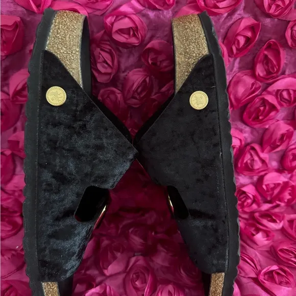 Birkenstock Arizona Big Buckle Rivet Black Velvet Exquiste