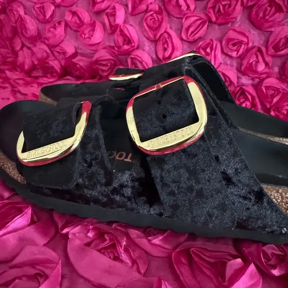 Birkenstock Arizona Big Buckle Rivet Black Velvet Exquiste