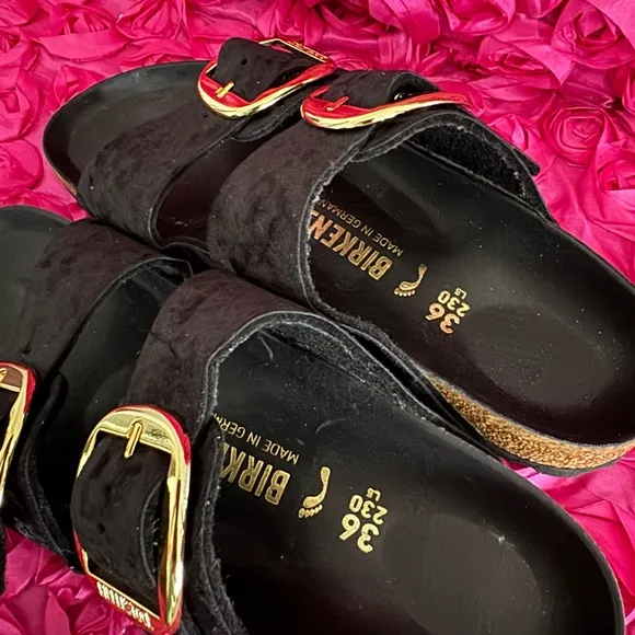 Birkenstock Arizona Big Buckle Rivet Black Velvet Exquiste