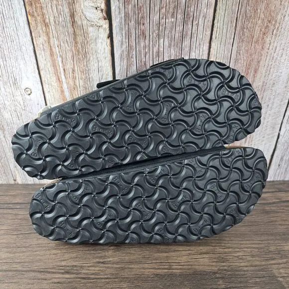 Birkenstock Arizona Leather Soft Footbed Slide Sandals Women's Sz 7 N EU38 Black