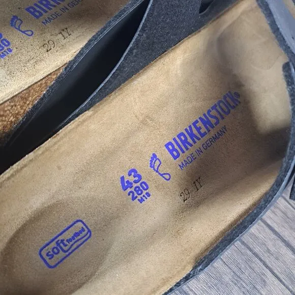 Birkenstock Arizona Soft Footbed Black Leather Duel Strap Men's Sz 10 (NWT)