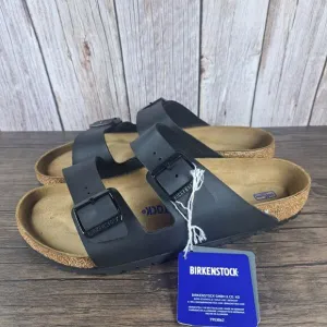 Birkenstock Arizona Soft Footbed Black Leather Duel Strap Men's Sz 10 (NWT)