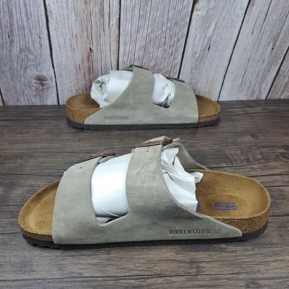 Birkenstock Arizona Soft Footbed Suede Sandals Women's Sz 8 N Men's 6 N Taupe