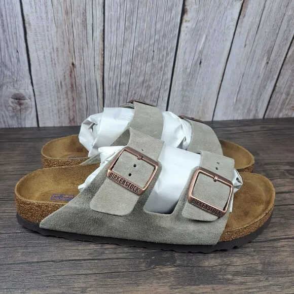 Birkenstock Arizona Soft Footbed Suede Sandals Women's Sz 8 N Men's 6 N Taupe