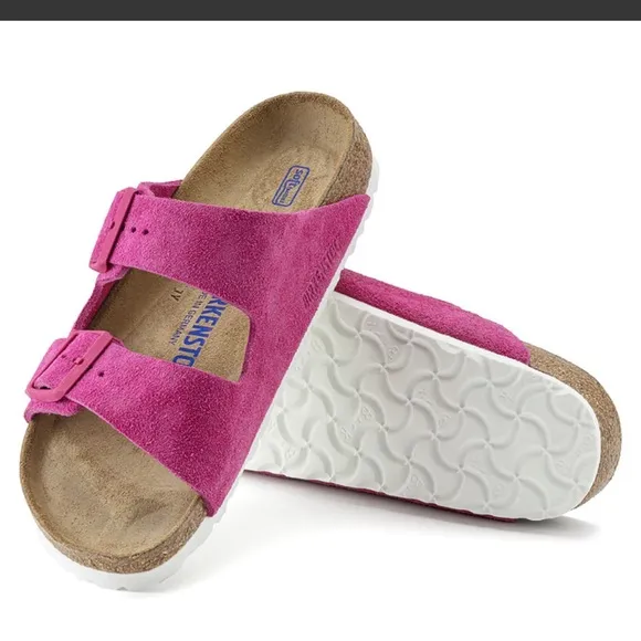 Birkenstock Arizona Suede Soft Footbed - Fuchsia Tulip