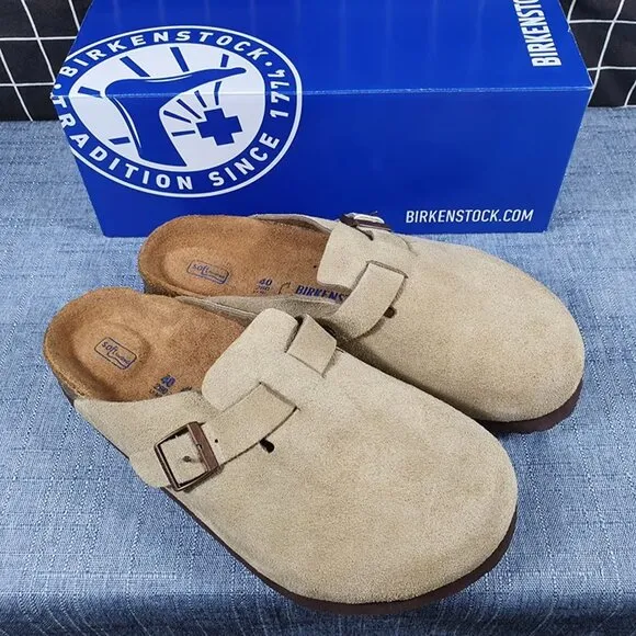 🦋👜Birkenstock Boston Soft Footbed Suede Leather Clog Shoes