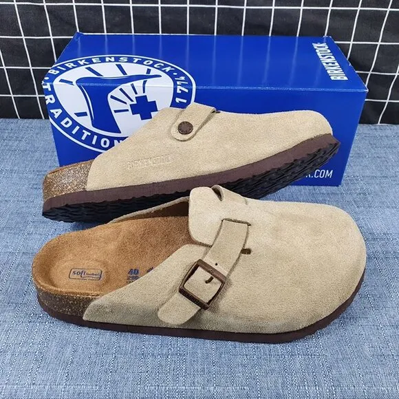 🦋👜Birkenstock Boston Soft Footbed Suede Leather Clog Shoes