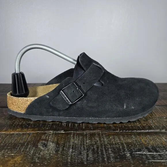Birkenstock Boston Womens Size 10 EU 41 Narrow Clog Shoes Black Soft Footbed