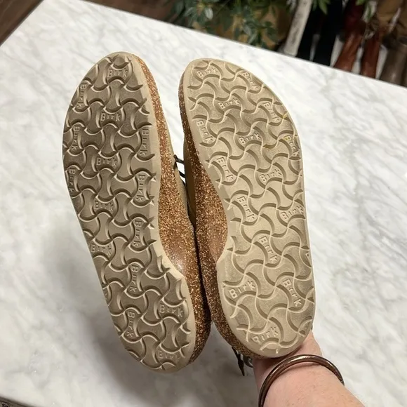Birkenstock Gary Ginger Suede Lace Up Cork Sole Shoes W6 M4