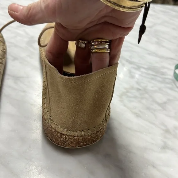 Birkenstock Gary Ginger Suede Lace Up Cork Sole Shoes W6 M4