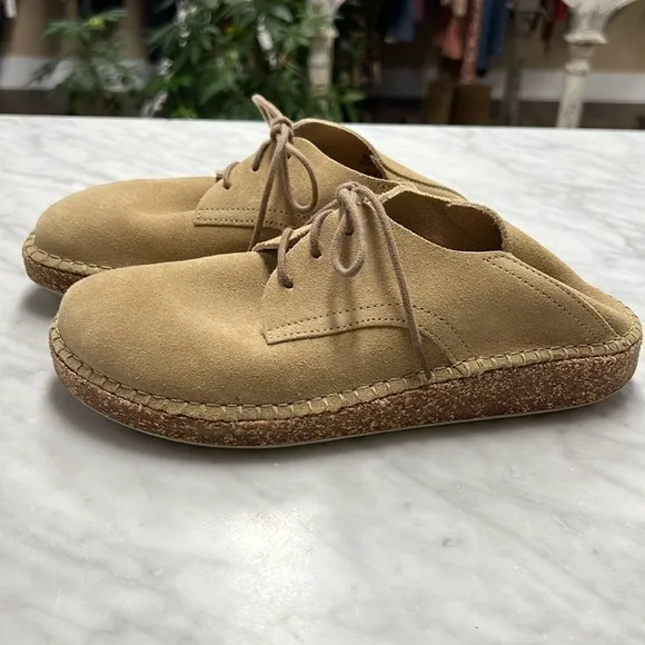 Birkenstock Gary Ginger Suede Lace Up Cork Sole Shoes W6 M4