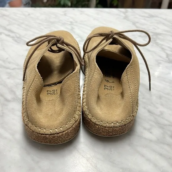Birkenstock Gary Ginger Suede Lace Up Cork Sole Shoes W6 M4