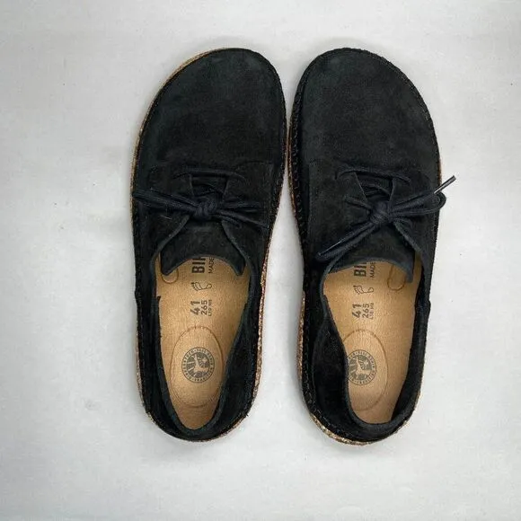 Birkenstock Gary Shoes Men's Size 8.5 Black Suede Lace Up Sneakers