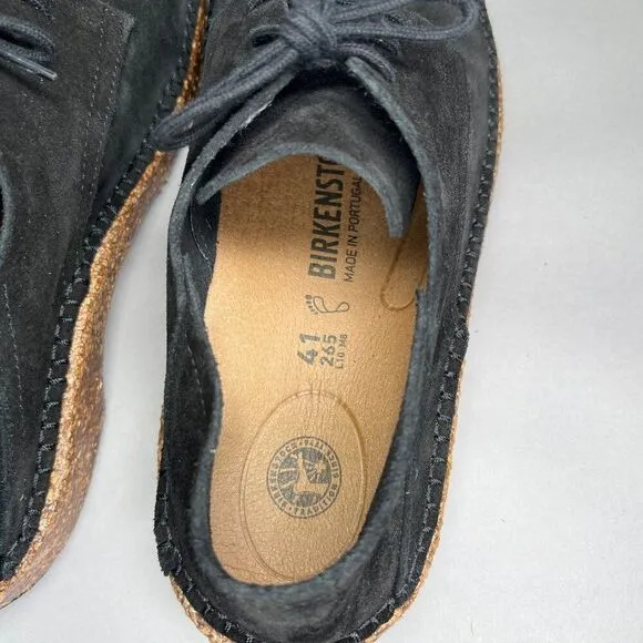 Birkenstock Gary Shoes Men's Size 8.5 Black Suede Lace Up Sneakers