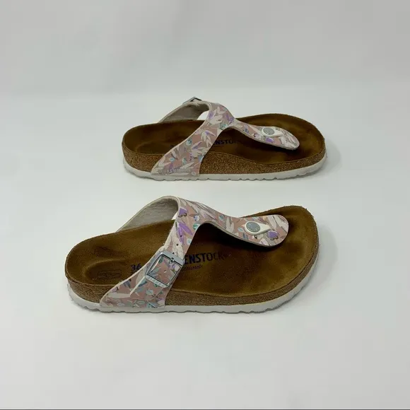 Birkenstock Gizeh Floral Birko-Flor Soft Footbed Sandals Shoes Women 5 to 5 1/2