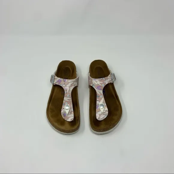 Birkenstock Gizeh Floral Birko-Flor Soft Footbed Sandals Shoes Women 5 to 5 1/2