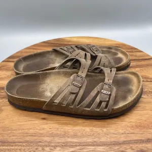 Birkenstock Granada Sandals Womens 9 / 40 Brown Leather Soft Footbed Slide