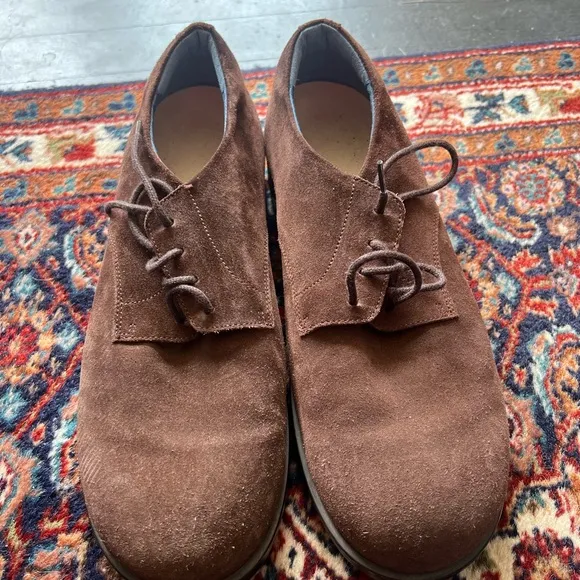 BIRKENSTOCK JAREN BROWN SUEDE LACE UP OXFORDS SHOES size 41