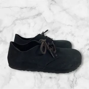Birkenstock Maine Suede Lace Up Clog Shoes Black Women’s Size 6-6.5 (37)