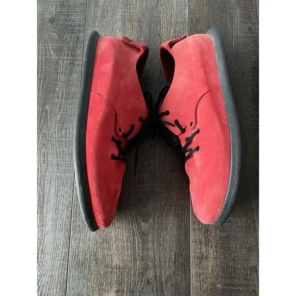 Birkenstock Papillio Montana Lace Up Suede Leather Shoes Red Size 40 (L9 M7)