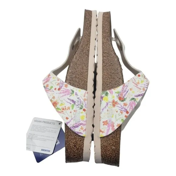 BIRKENSTOCK Shoes Women 39 Gizeh BS Birko Flor VEGAN Sandal WATERCOLOR FLOWER