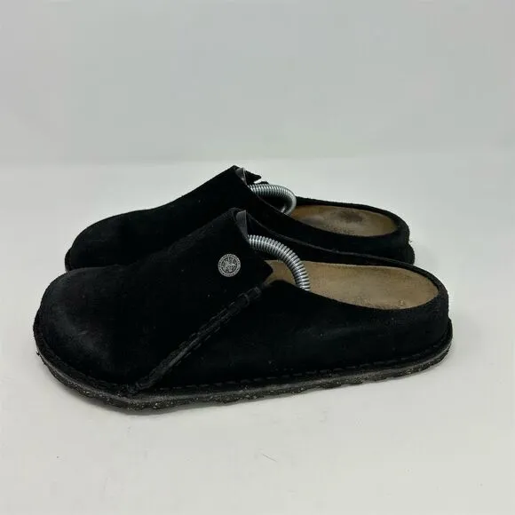 Birkenstock Zermatt Black Suede Leather Clogs Size 39 (US 8) Comfort Footbed