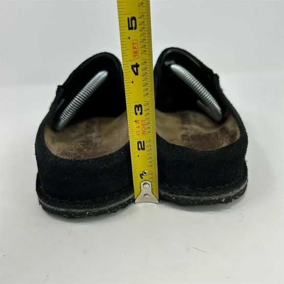 Birkenstock Zermatt Black Suede Leather Clogs Size 39 (US 8) Comfort Footbed