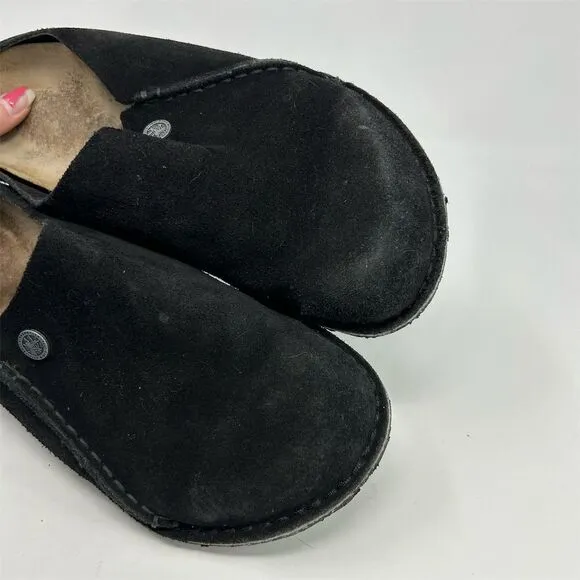 Birkenstock Zermatt Black Suede Leather Clogs Size 39 (US 8) Comfort Footbed