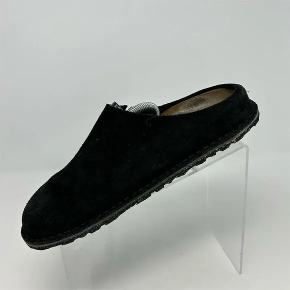 Birkenstock Zermatt Black Suede Leather Clogs Size 39 (US 8) Comfort Footbed