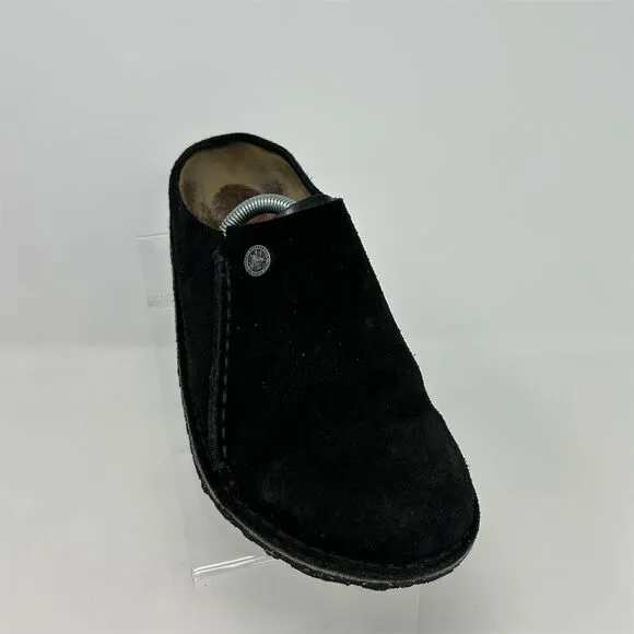 Birkenstock Zermatt Black Suede Leather Clogs Size 39 (US 8) Comfort Footbed