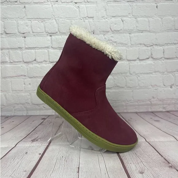 Birkenstock Lille Girls Suede Leather Burgundy Boots Size US Size 5 / EU Size 36