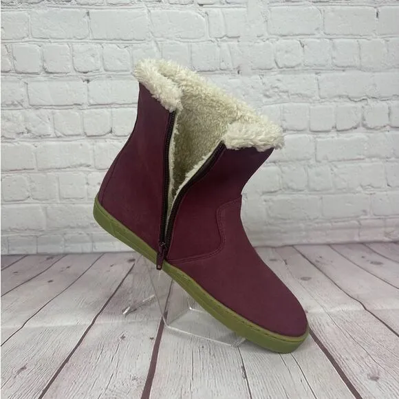 Birkenstock Lille Girls Suede Leather Burgundy Boots Size US Size 5 / EU Size 36