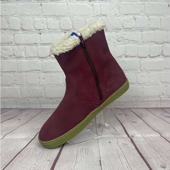 Birkenstock Lille Girls Suede Leather Burgundy Boots Size US Size 5 / EU Size 36