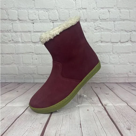 Birkenstock Lille Girls Suede Leather Burgundy Boots Size US Size 5 / EU Size 36
