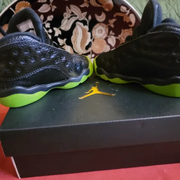 Black High-Top Sneakers with Neon Sole and Metallic Accents