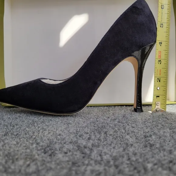 Black Suede 3.5&quot; Stiletto Heels w/ Pointed Toe
