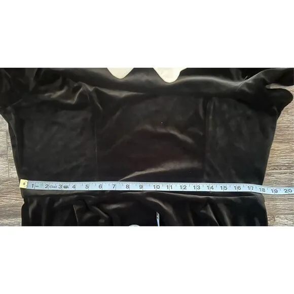 Black Velvet White Collar Dress Plus Size 1