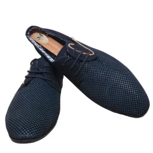 Blivener Men's Blue &amp; Black Casual Lace up Derby Shoes Size 9
