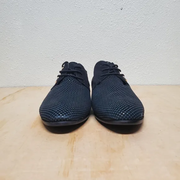 Blivener Men's Blue &amp; Black Casual Lace up Derby Shoes Size 9