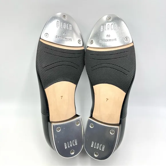 Bloch Men's S0301M Jazz Tap Black Leather Lace Up Tap Dance Shoes Size 7 New