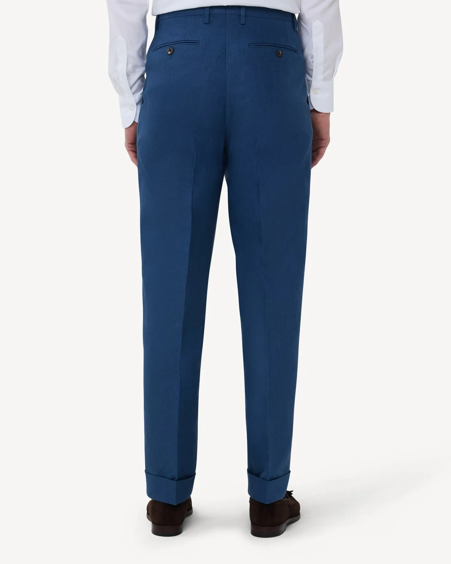 Blueberry Double Pleat Linen Trousers