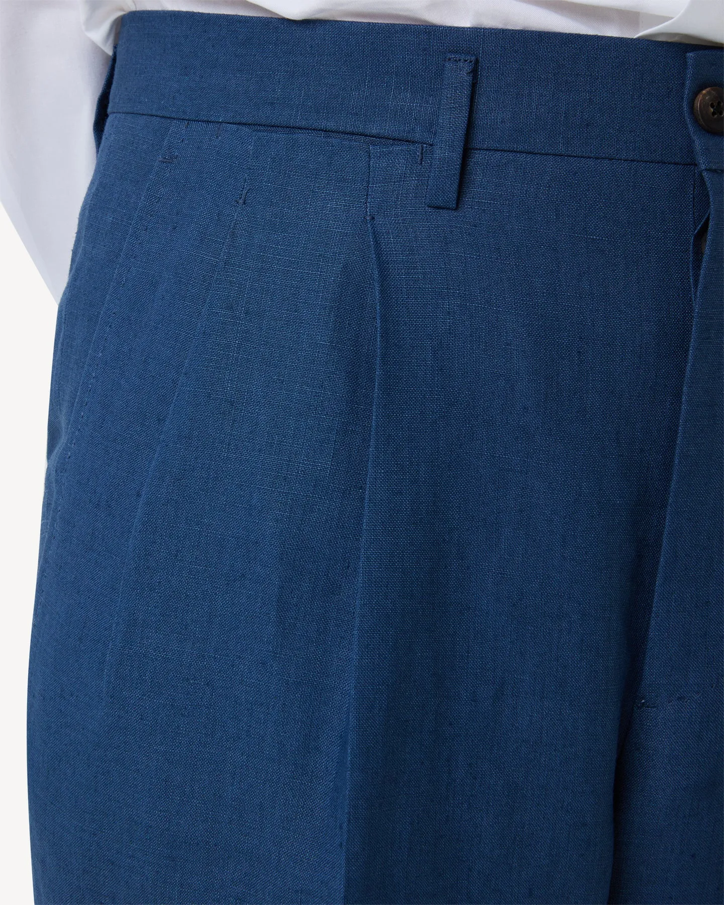 Blueberry Double Pleat Linen Trousers