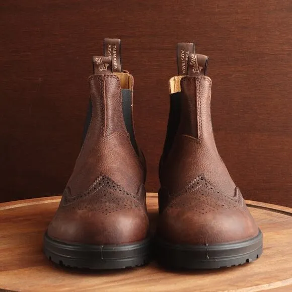 Blundstone Boots Men SZ AU 9 US 10 Brown #2444 Brogue Leather Chelsea Ankle NWOB