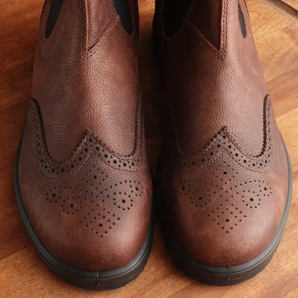 Blundstone Boots Men SZ AU 9 US 10 Brown #2444 Brogue Leather Chelsea Ankle NWOB
