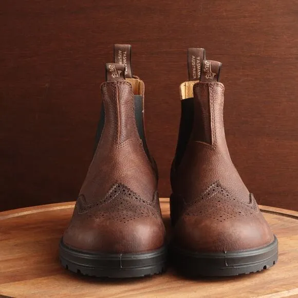 Blundstone Boots Men SZ AU 9 US 10 Brown #2444 Brogue Leather Chelsea Ankle NWOB