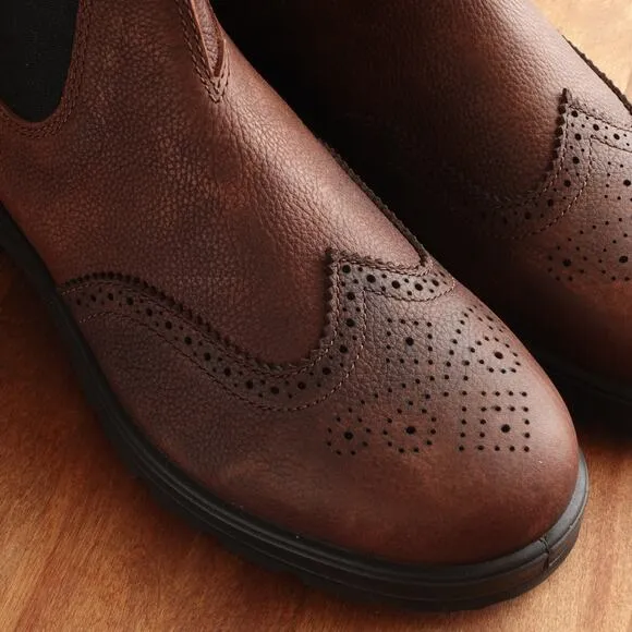 Blundstone Boots Men SZ AU 9 US 10 Brown #2444 Brogue Leather Chelsea Ankle NWOB