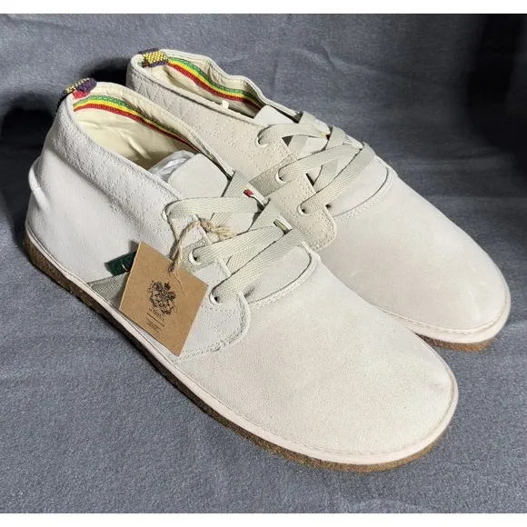 Bob Marley One Love Rasta Suede Tan Chukka Mens Shoes Rubber Gum Sole Sz 12
